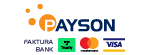 Betalning med Payson. Med Payson betalar du enkelt och tryggt. Välj att slutföra köpet direkt med SWISH, VISA, MasterCard och internetbank eller betala i efterhand på faktura eller delbetalning. Läs mer här: www.payson.se