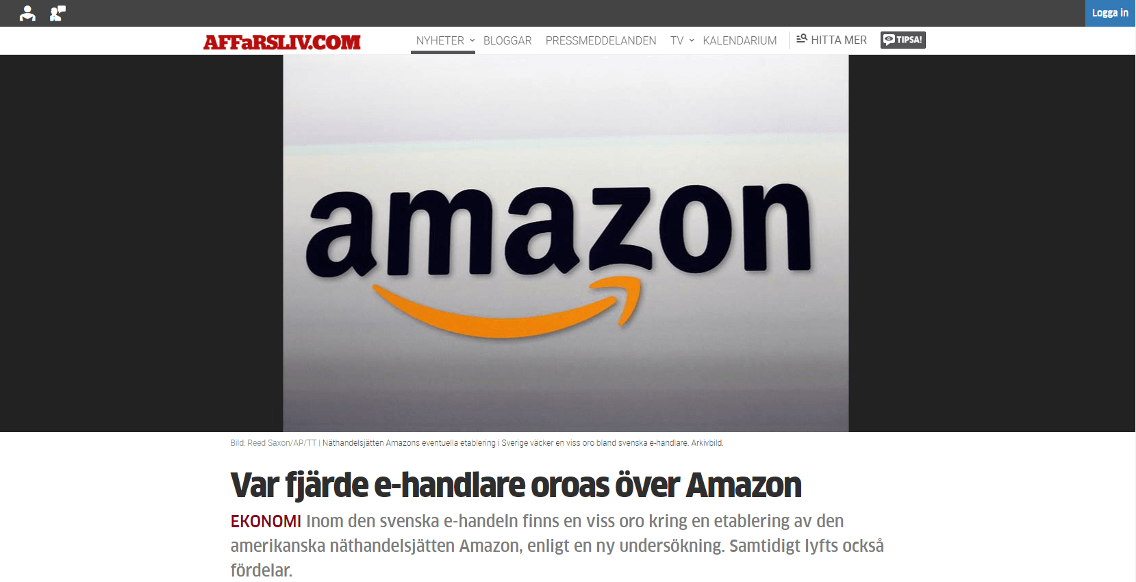 Var fjärde e-handlare oroas över Amazons intåg i Sverige